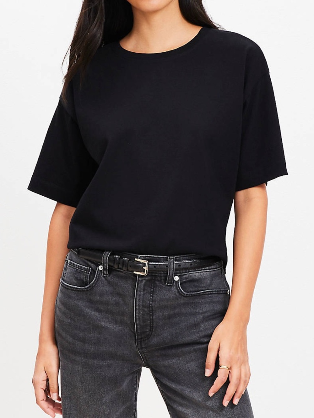 LOFT Women’s Black Jersey Modern Tee Size Medium